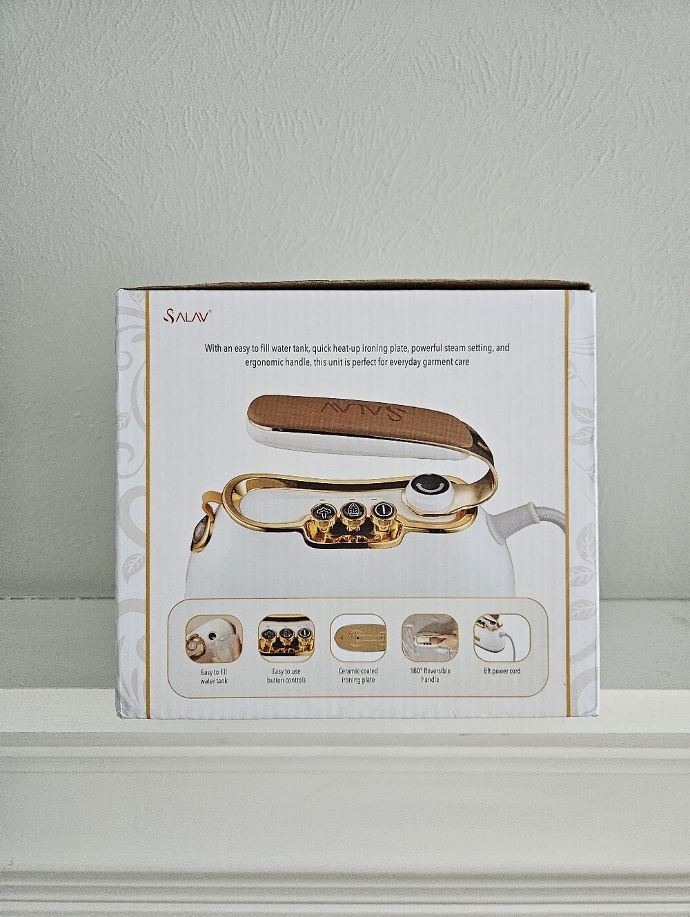 New In Box- SALAV Retro Edition Duopress Garment Steamer And Iron- Pearl - Picture 4 of 8
